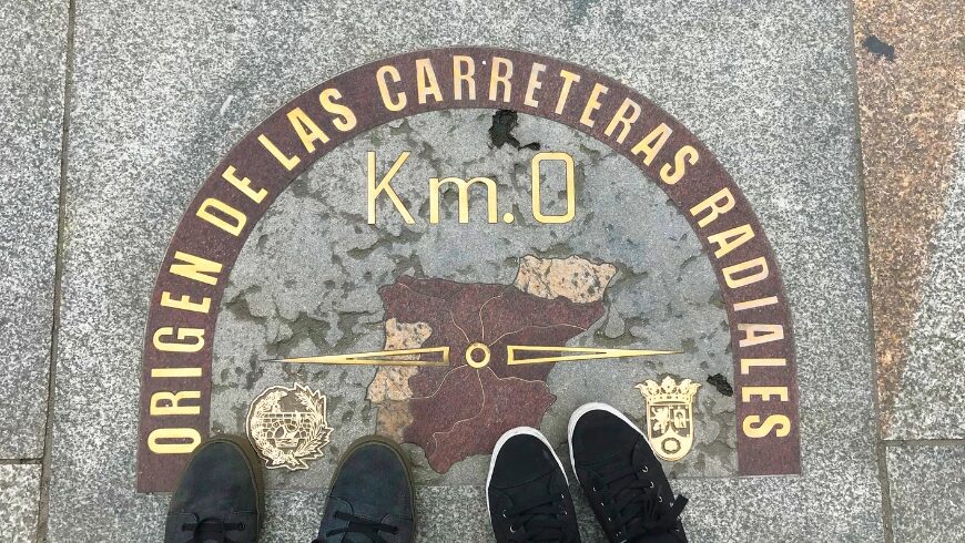 "Kilometer Null" Markierung in der Porta del Sol, Madrid