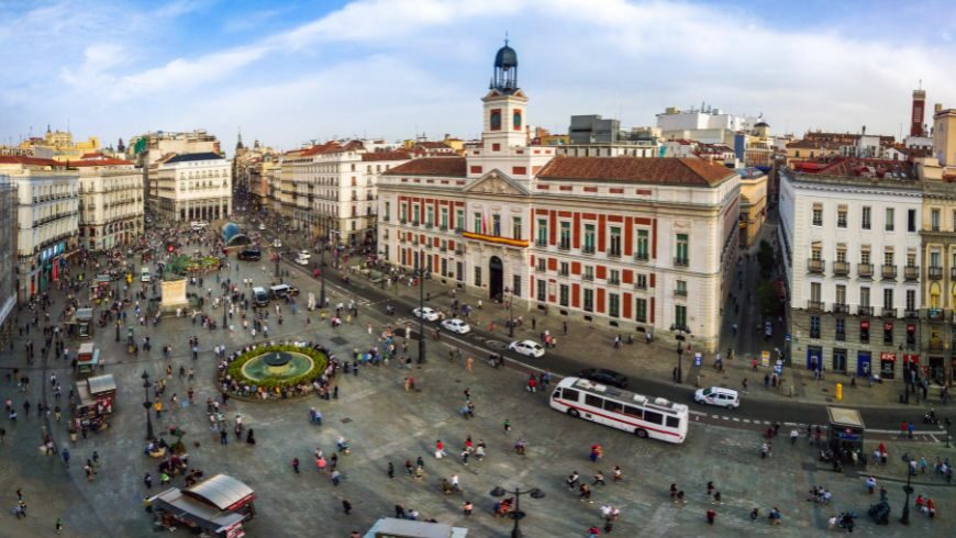 Luftaufnahme der Puerta del Sol, Madrid
