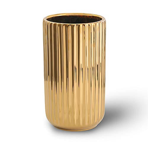 Goldene Keramik-Blumenvase Goldene Keramik-Blumenvase