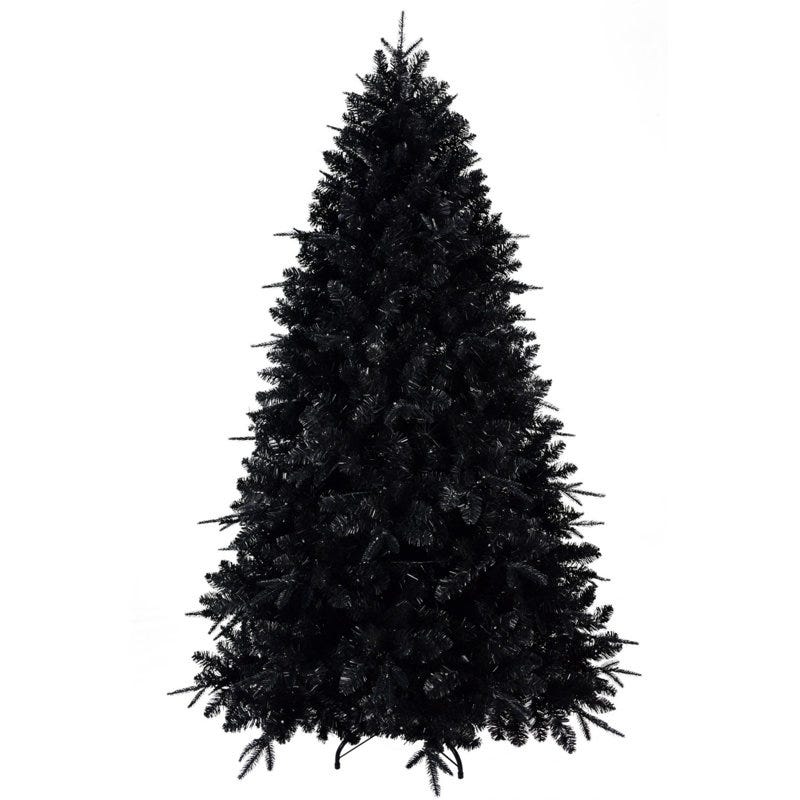 Vorbeleuchteter schwarzer Weihnachtsbaum Vorbeleuchteter schwarzer Weihnachtsbaum
