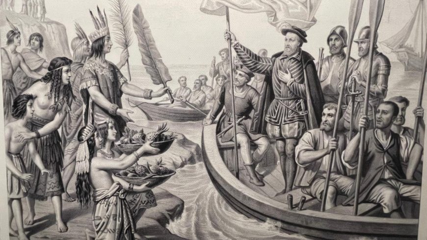 Christopher Columbus schmeckt zum ersten Mal Kakao