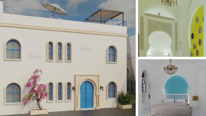 Eco-B & B Dar Beate in Sousse, Tunesien. Außenansicht und Räume