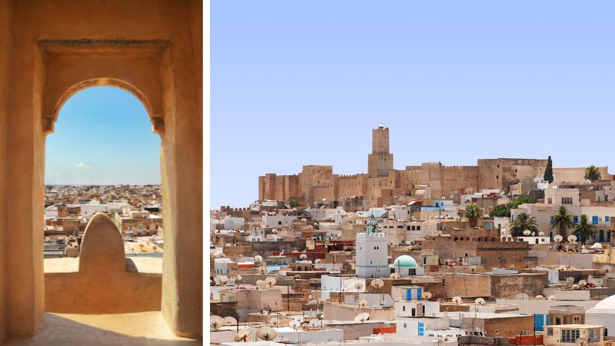 Blick auf die Stadt Sousse, Tunesien, von oben