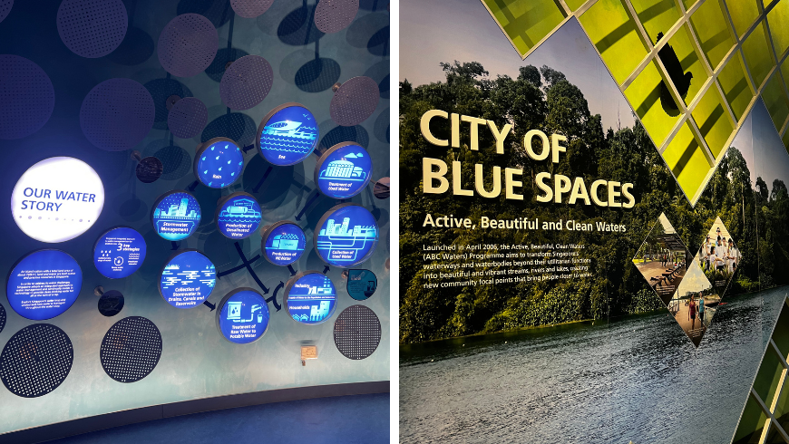 Panels zum Thema Wassermanagement in der Sustainable Singapore Gallery