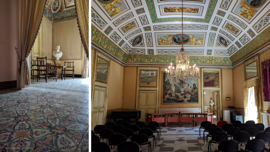 Keramikböden und Fresken im Palazzo Spadaro