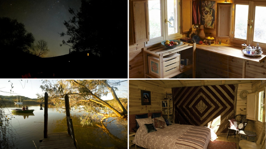 in einer umweltfreundlichen Unterkunft, die aus umweltfreundlichen Materialien gebaut wurde