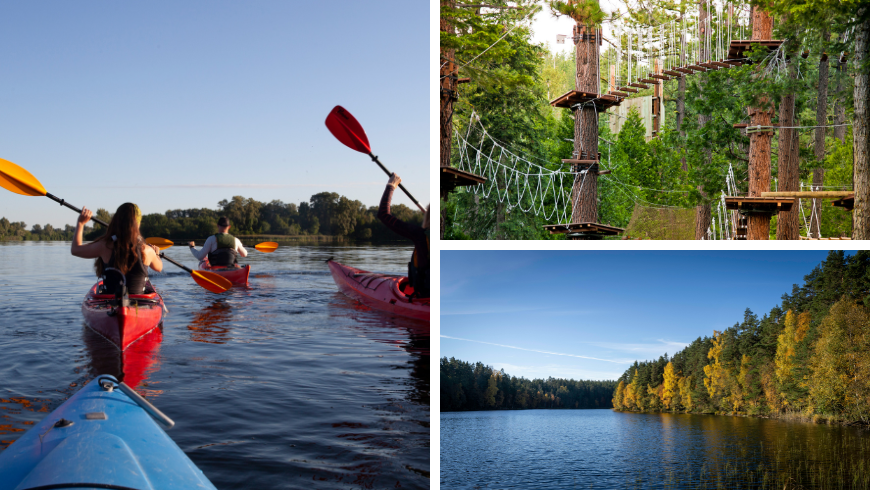 Kanuausflug zum See und zum Abenteuerpark