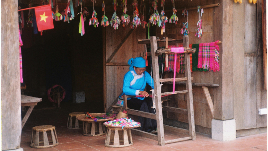 Traditionelle Weberei in Sapa, Nordvietnam 