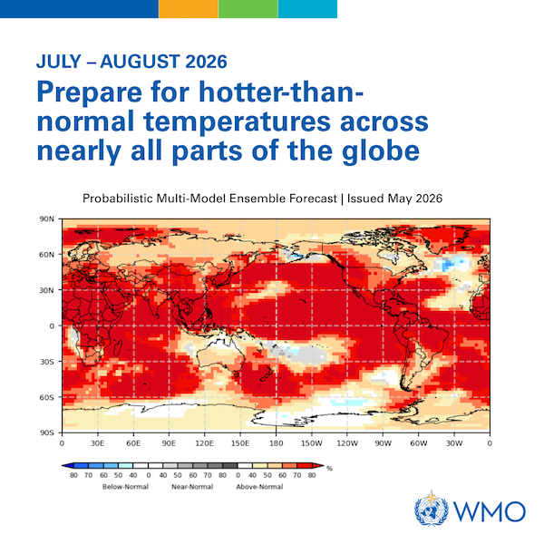 Globales saisonales Klima-Update – Juli-Aug 2026 – Temperatur