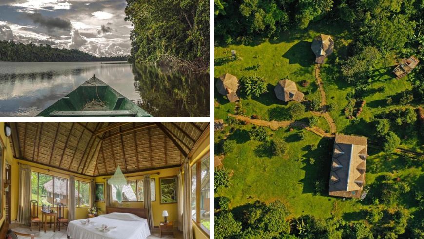 Hacienda Tambopata Lodge, umgeben vom Amazonas-Regenwald in der Nähe des Tambopata-Nationalreservats, Peru