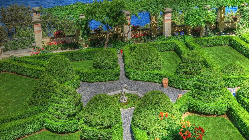 Italienischer Garten von La Cervara mit Blick auf den Golf von Tigullio in Portofino