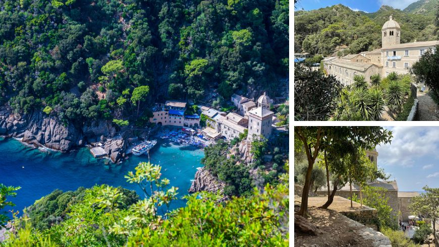 Die Abtei San Fruttuoso liegt eingebettet zwischen Wald und Meer im Naturpark Portofino
