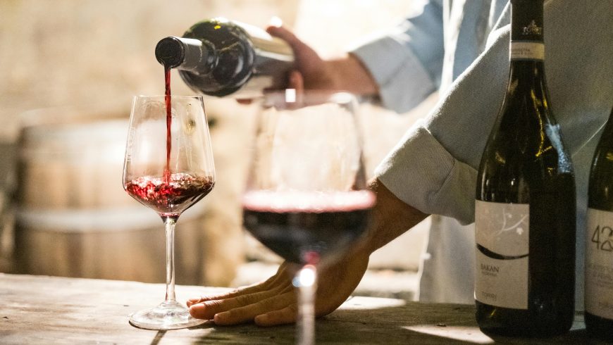 Weinprobe im Val d'Orcia