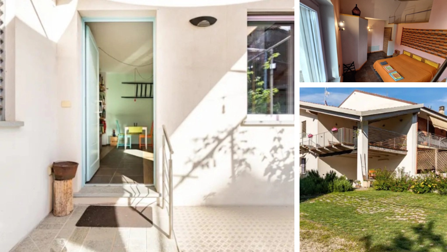 Zimmer und Garten des La Noisette B&B