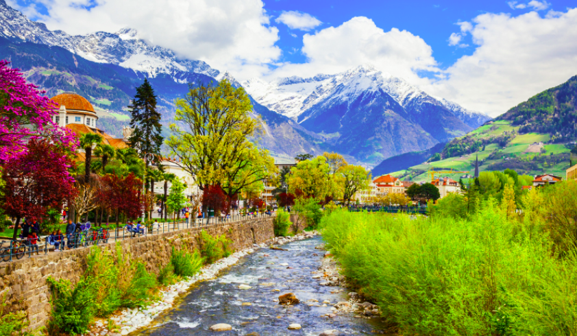 Meran, ideale Stadt für eine Mountainbiketour