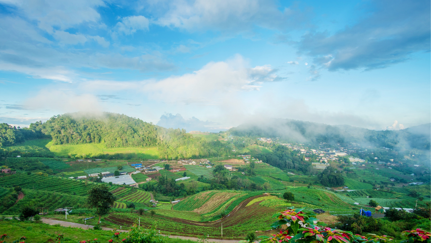 Mon Cham Berglandschaft in Chiang Mai, Thailand