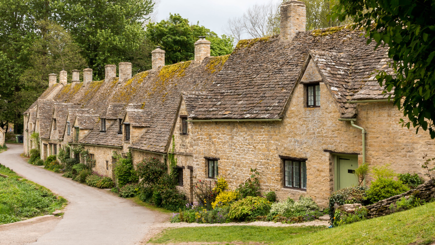 Das Dorf Bibury in Gloucestershire